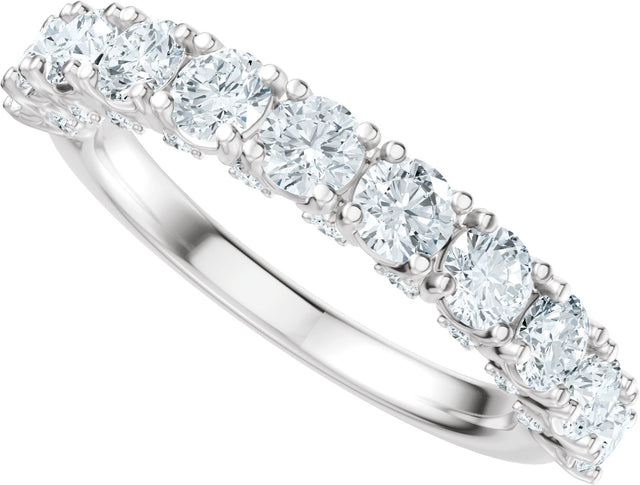Platinum Round Lab-Grown Diamond Accented Anniversary Band - 7/8-1 1/5 CTW - view 4