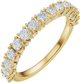 14K Gold Round Natural Diamond Accented Anniversary Band - 7/8-1 1/5 CTW - Yellow Gold