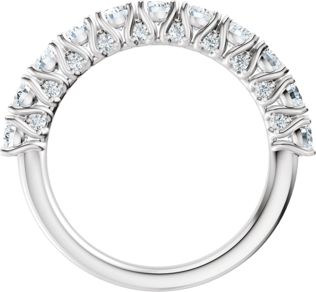 Platinum Round Lab-Grown Diamond Accented Anniversary Band - 7/8-1 1/5 CTW - view 2