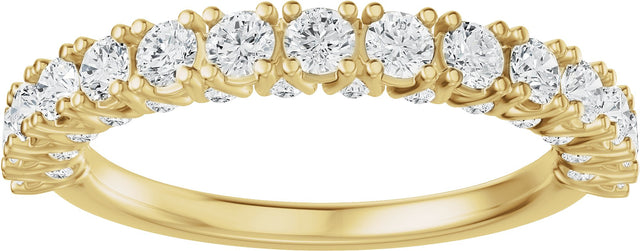 14K Gold Round Lab-Grown Diamond Accented Anniversary Band - 7/8-1 1/5 CTW - Yellow Gold - view 3