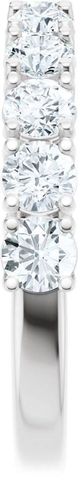 14K Gold Round Lab-Grown Diamond Accented Anniversary Band - 7/8-1 1/5 CTW - White Gold - view 3