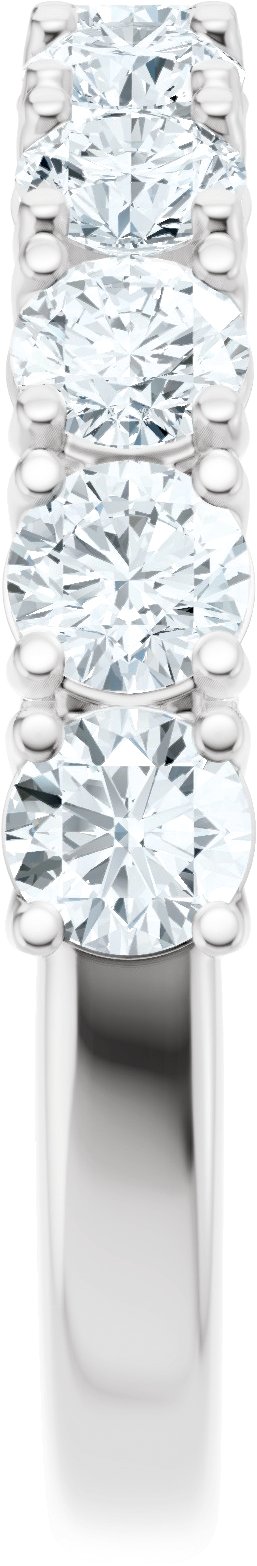 14K Gold Round Lab-Grown Diamond Accented Anniversary Band - 7/8-1 1/5 CTW - White Gold - view 3