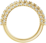 14K Gold Round Lab-Grown Diamond Accented Anniversary Band - 7/8-1 1/5 CTW - Yellow Gold - view 2