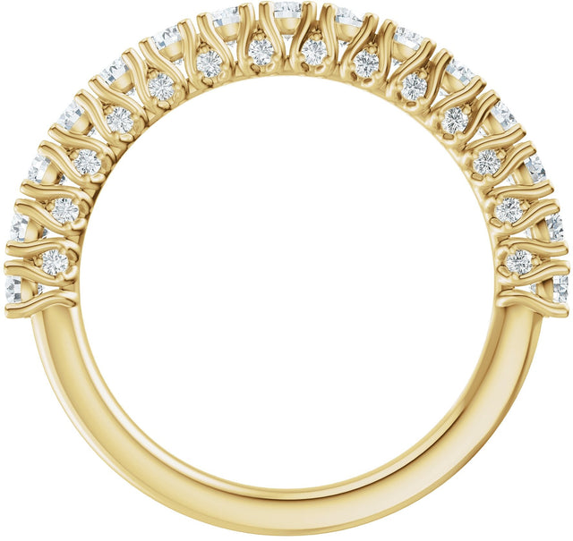 14K Gold Round Lab-Grown Diamond Accented Anniversary Band - 7/8-1 1/5 CTW - Yellow Gold - view 2