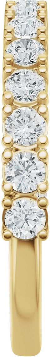 14K Gold Round Lab-Grown Diamond Accented Anniversary Band - 7/8-1 1/5 CTW - Yellow Gold - view 4