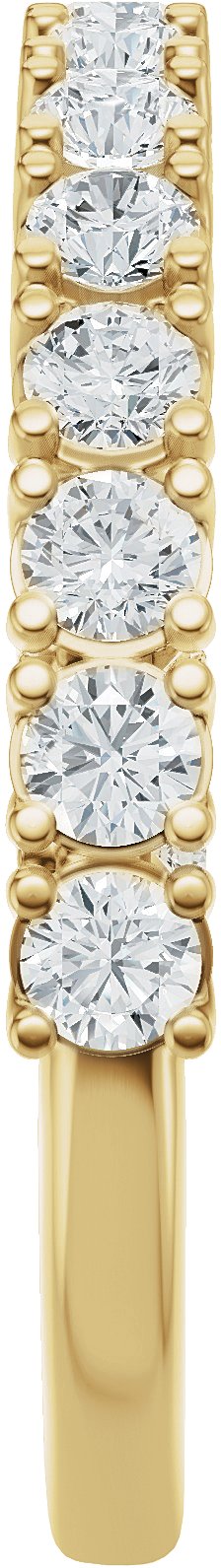 14K Gold Round Lab-Grown Diamond Accented Anniversary Band - 7/8-1 1/5 CTW - Yellow Gold - view 4