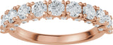 14K Gold Round Lab-Grown Diamond Accented Anniversary Band - 7/8-1 1/5 CTW - Rose Gold - view 3