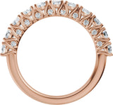 14K Gold Round Lab-Grown Diamond Accented Anniversary Band - 7/8-1 1/5 CTW - Rose Gold - view 2