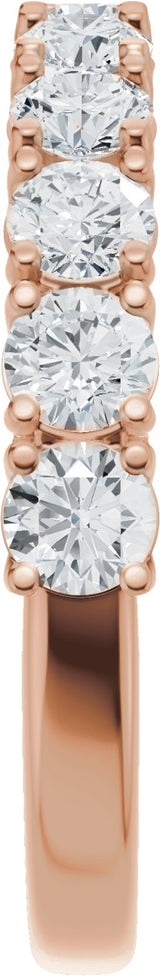 14K Gold Round Lab-Grown Diamond Accented Anniversary Band - 7/8-1 1/5 CTW - Rose Gold - view 4