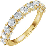 14K Gold Round Natural Diamond Accented Anniversary Band - 7/8-1 1/5 CTW - Yellow Gold