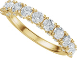 14K Gold Round Lab-Grown Diamond Accented Anniversary Band - 7/8-1 1/5 CTW - Yellow Gold - view 5