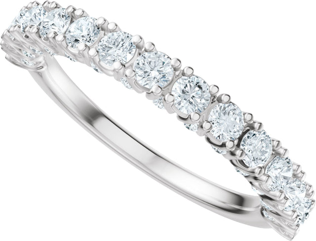Platinum Round Lab-Grown Diamond Accented Anniversary Band - 7/8-1 1/5 CTW - view 5