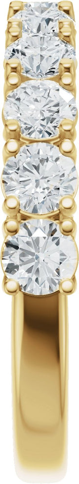 14K Gold Round Lab-Grown Diamond Accented Anniversary Band - 7/8-1 1/5 CTW - Yellow Gold - view 4