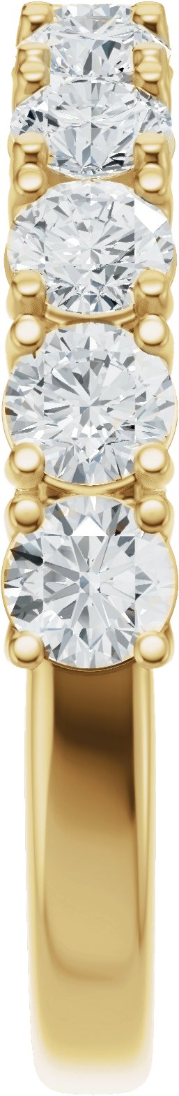 14K Gold Round Lab-Grown Diamond Accented Anniversary Band - 7/8-1 1/5 CTW - Yellow Gold - view 4