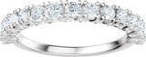 14K Gold Round Lab-Grown Diamond Accented Anniversary Band - 7/8-1 1/5 CTW - White Gold - view 3