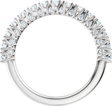 14K Gold Round Lab-Grown Diamond Accented Anniversary Band - 7/8-1 1/5 CTW - White Gold - view 2