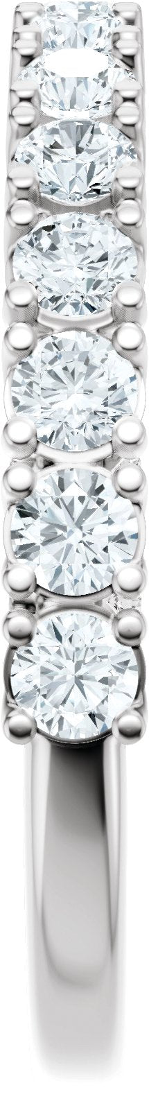 Platinum Round Lab-Grown Diamond Accented Anniversary Band - 7/8-1 1/5 CTW - view 4