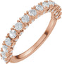 14K Gold Round Lab-Grown Diamond Accented Anniversary Band - 7/8-1 1/5 CTW - Rose Gold