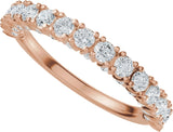 14K Gold Round Lab-Grown Diamond Accented Anniversary Band - 7/8-1 1/5 CTW - Rose Gold - view 5