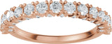 14K Gold Round Lab-Grown Diamond Accented Anniversary Band - 7/8-1 1/5 CTW - Rose Gold - view 3