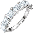 Platinum Emerald Natural Diamond Accented Anniversary Band - 2 7/8 CTW