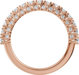 14K Gold Round Lab-Grown Diamond Accented Anniversary Band - 7/8-1 1/5 CTW - Rose Gold - view 2