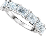 Platinum Emerald Lab-Grown Diamond Accented Anniversary Band - 2 7/8 CTW - view 5