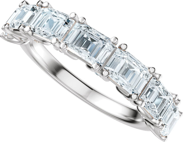 Platinum Emerald Lab-Grown Diamond Accented Anniversary Band - 2 7/8 CTW - view 5