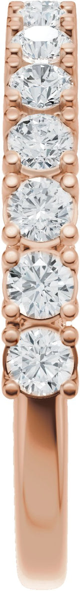 14K Gold Round Lab-Grown Diamond Accented Anniversary Band - 7/8-1 1/5 CTW - Rose Gold - view 4