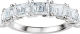 Platinum Emerald Lab-Grown Diamond Accented Anniversary Band - 2 7/8 CTW - view 3