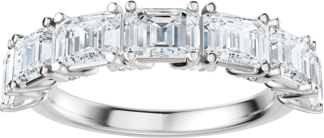 Platinum Emerald Lab-Grown Diamond Accented Anniversary Band - 2 7/8 CTW - view 3