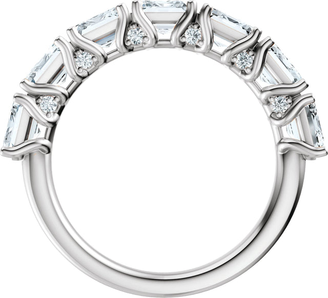 Platinum Emerald Lab-Grown Diamond Accented Anniversary Band - 2 7/8 CTW - view 2