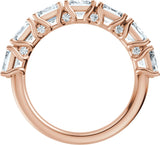 14K Gold Emerald Lab-Grown Diamond Accented Anniversary Band - 2 7/8 CTW - Rose Gold - view 2
