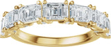 14K Gold Emerald Lab-Grown Diamond Accented Anniversary Band - 2 7/8 CTW - Yellow Gold - view 3