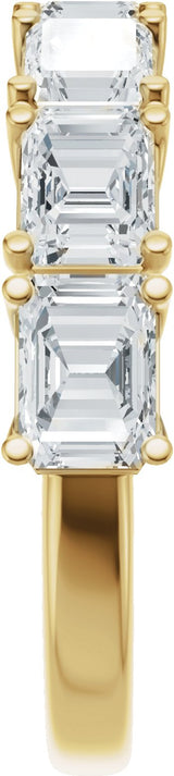 14K Gold Emerald Lab-Grown Diamond Accented Anniversary Band - 2 7/8 CTW - Yellow Gold - view 4