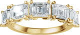 14K Gold Emerald Lab-Grown Diamond Accented Anniversary Band - 2 7/8 CTW - Yellow Gold - view 3