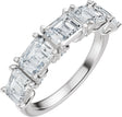 Platinum Emerald Lab-Grown Diamond Accented Anniversary Band - 2 7/8 CTW