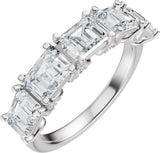Platinum Emerald Lab-Grown Diamond Accented Anniversary Band - 2 7/8 CTW