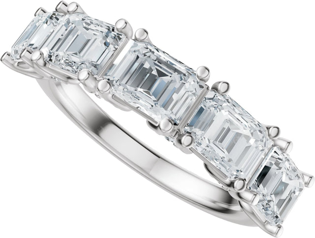 Platinum Emerald Lab-Grown Diamond Accented Anniversary Band - 2 7/8 CTW - view 5