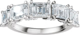 Platinum Emerald Lab-Grown Diamond Accented Anniversary Band - 2 7/8 CTW - view 3