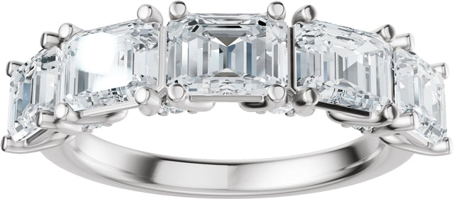 Platinum Emerald Lab-Grown Diamond Accented Anniversary Band - 2 7/8 CTW - view 3