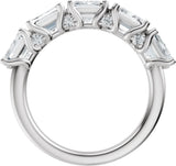 Platinum Emerald Lab-Grown Diamond Accented Anniversary Band - 2 7/8 CTW - view 2