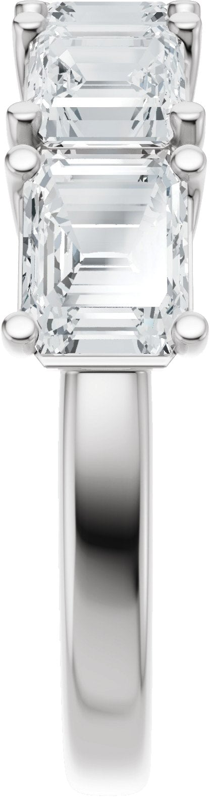 Platinum Emerald Lab-Grown Diamond Accented Anniversary Band - 2 7/8 CTW - view 4