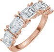 14K Gold Emerald Lab-Grown Diamond Accented Anniversary Band - 2 7/8 CTW - Rose Gold