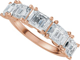 14K Gold Emerald Lab-Grown Diamond Accented Anniversary Band - 2 7/8 CTW - Rose Gold - view 5