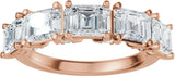 14K Gold Emerald Lab-Grown Diamond Accented Anniversary Band - 2 7/8 CTW - Rose Gold - view 3