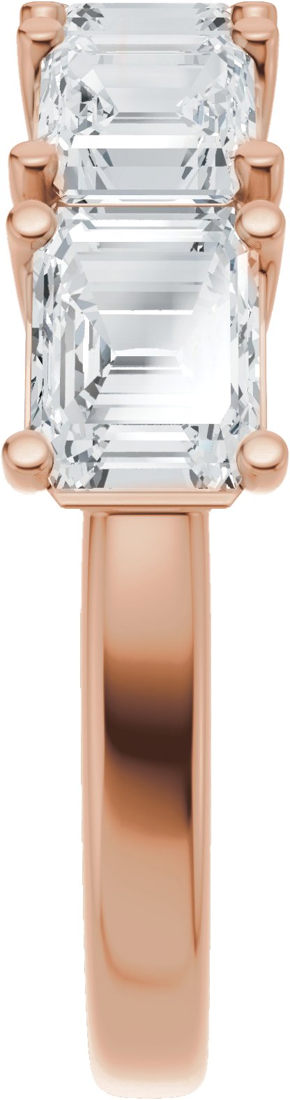 14K Gold Emerald Lab-Grown Diamond Accented Anniversary Band - 2 7/8 CTW - Rose Gold - view 4