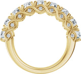 14K Gold Oval Lab-Grown Diamond Accented Infinity-Inspired Anniversary Band - 2 1/3-3 3/4 CTW - Yellow Gold - view 2