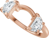 14K Gold Half Moon Lab-Grown Diamond Wrap-Style Ring Enhancer - 1 CTW - Rose Gold - view 5