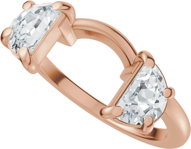 14K Gold Half Moon Lab-Grown Diamond Wrap-Style Ring Enhancer - 1 CTW - Rose Gold - view 5